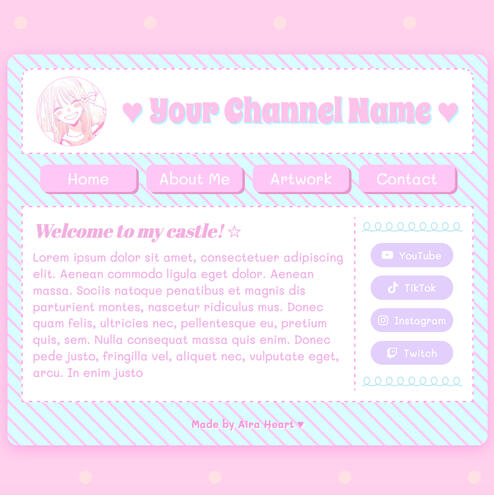 Kawaii Pastel Candy Carrd Template Kawaii Pastel Candy Carrd Template