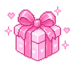 Pink Heart Giftbox Pixel Icon