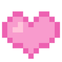 Kawaii Pink Heart Pixel Icon